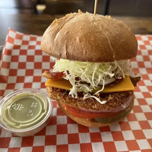 Ninja Deluxe Burger with wasabi Mayo, awesome combo! The burger was amazing today!