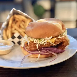 Katsu Curry Burger and Nori fries