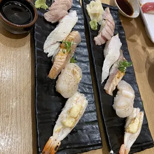 Assorted seared sushi