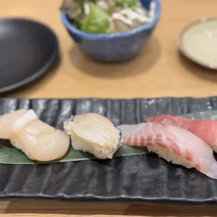 Hottate, Awabi, Tai, Chutoro