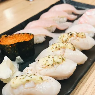 Scallop, red snapper and ahi