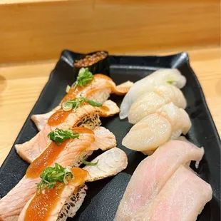 Miso Salmon, hotate &amp; yellowtail