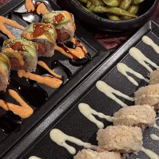 edamame &amp; hand rolls