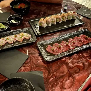 sushi, food, sashimi, sushi and sashimi