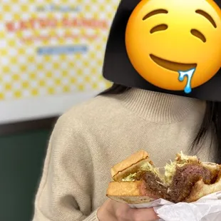 Visiting first time with the Pasadena Princess.   Look at the meat on this Menchi Katsu Sando!