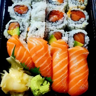 Salmon Lover:  4 nigiri + 3 roll options - 8/21/2024