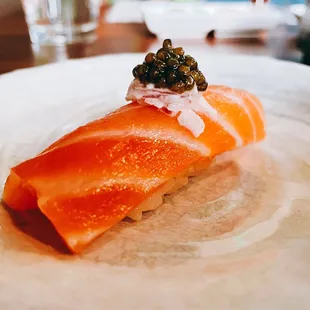 Salmon with Black Caviar