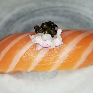 Salmon with Black Caviar, $4.30 - 4.5 Stars