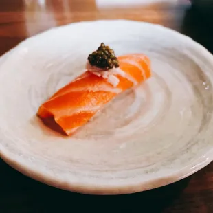 Salmon with Black Caviar