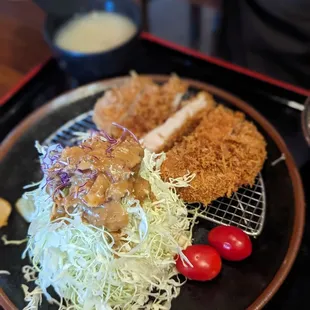 $21 Thick Cut Pork loin Katsu + $1 clam miso soup (dairy free)