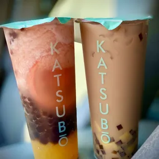 Mango slush and Hokkaido Milk Tea