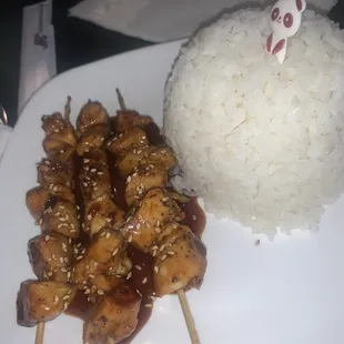 Chicken skewer &amp; rice