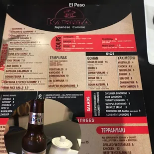 menu, sushi and sashimi