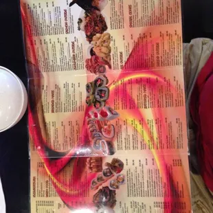 One side of the menu