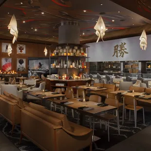 the dining area of the restaurant
