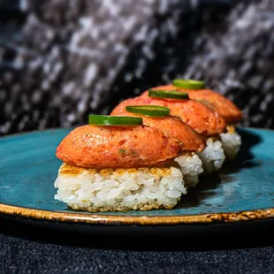 a plate of sushi