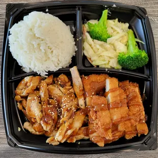 Chicken teriyaki and chicken katsu plate. $12.95. Delicious!