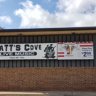 a sign on the side of a building