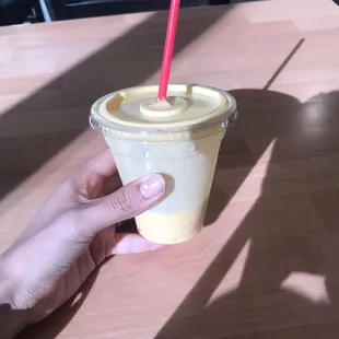 Delicious Mango Lassi! I was barely able to stop drinking it for a picture it is so good!