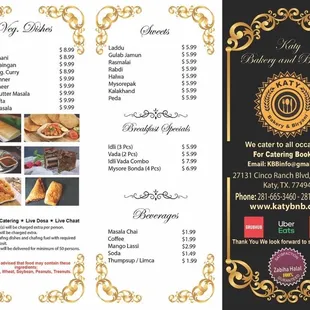 Katy Bakery and Biryani Menu 2