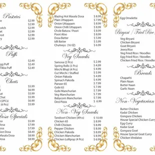 Katy Bakery and Biryani Menu