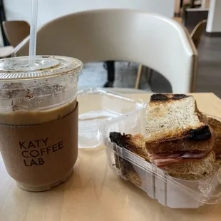 Iced VGL and the sandwich except they burnt it