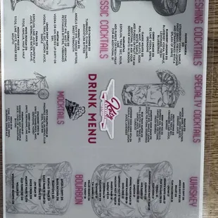 Drink menu