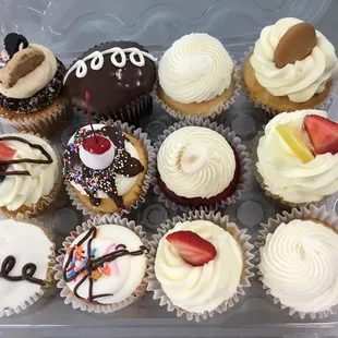 a variety of cupcakes