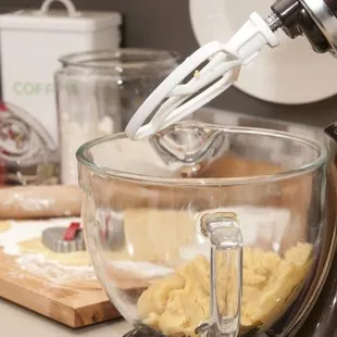 Pies are fluted by hand, cinnamon rolls are hand rolled, and the sugar cookies are rolled, cut, and iced by hand