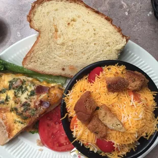 Sausage Quiche, salad and wonderful Pantry bread!