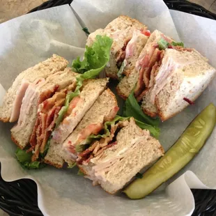 Turkey club on wheat
