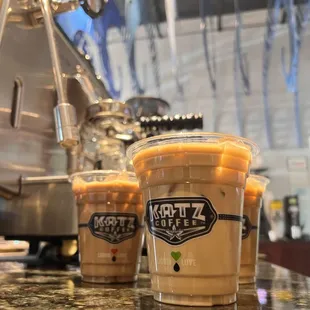 Katz Iced Coffees prepared at Katz Coffee headquarters