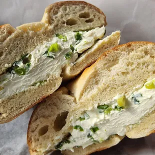 Bagel with Scallion Schmear