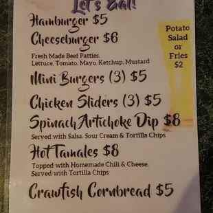 a menu for the katz kitchen