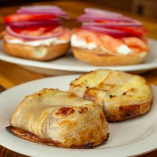 three sandwiches on a plate