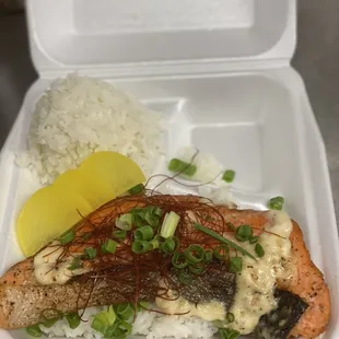 Ora king salmon with aburi garlic mayo