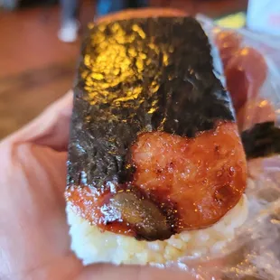 Spam musubi. Ask them to make to order! So much better fresh!