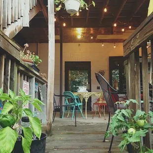 Outdoor seating, overlooking the Fox River