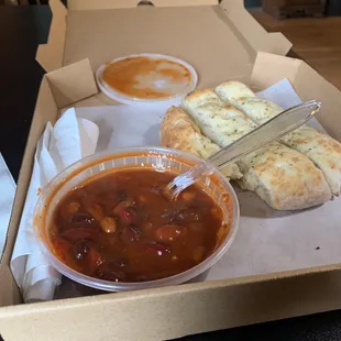 Chili and fresh bread!