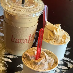 Gelato &amp; an iced coffee