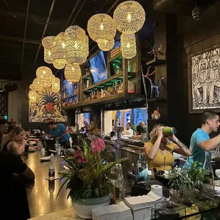 customers at the bar