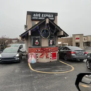 the entrance to the restaurant