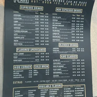 menu