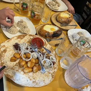 a table full of food