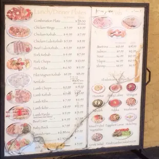 Their outdoors sign with prices; it's obviously a little weathered, but you can still see that this is a STEAL.