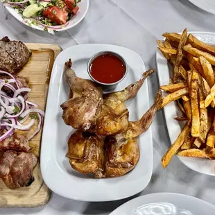 a variety of food on a table