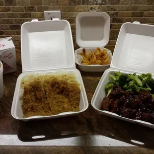 This is what $45 worth of delivery looks like...we'll see...smells good!