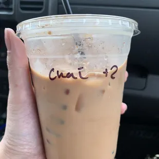 Iced chai with espresso