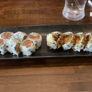 Spicy Tuna Roll and Shrimp Tempura Roll