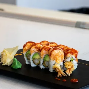 a plate of sushi